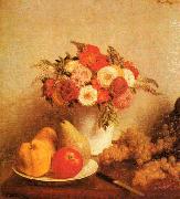 Henri Fantin-Latour Still Life with Flowers and Fruits painting